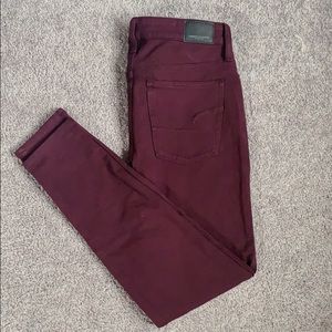 American Eagle Maroon Jeggings